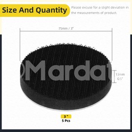 Mardatt 5pc 3" Foam Buffering Pad Soft Density Interface Pad Hook & Loop Protection Cushion Sponge Buffering Backing Pad Polishing Pad for Uniform Sanding