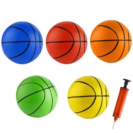 5" Mini Basketball for Indoor Mini Basketball Hoop, 5 Inch Replacement Basketballs Soft Ball for Inflatable Pool Basketball Hoop, Pool Outdoor Play Game Gift Pack for Toddler kids Adults, Rainbow
