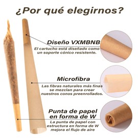 Papel cónico preenrollado de 102 piezas, cono grande marrón preenrollado de combustión lenta con empujador y embudo (110mm, Conteo, 102)