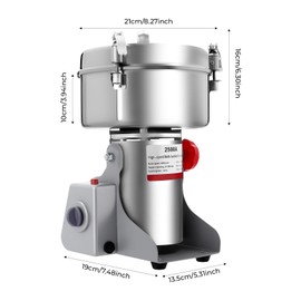 2500g Electric Grain Mill Grinder, 4500W Stainless Steel Corn Grinder Mill, Commercial High-Speed Grain Mill, Pellet Machine for Grinding Wheat, Oats, Barley, Corn, Rice