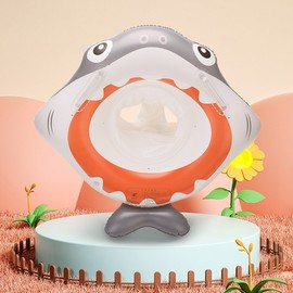 Children's Shark Swim Tube with Handles & Seat Ring, Free Size Gray 5ea