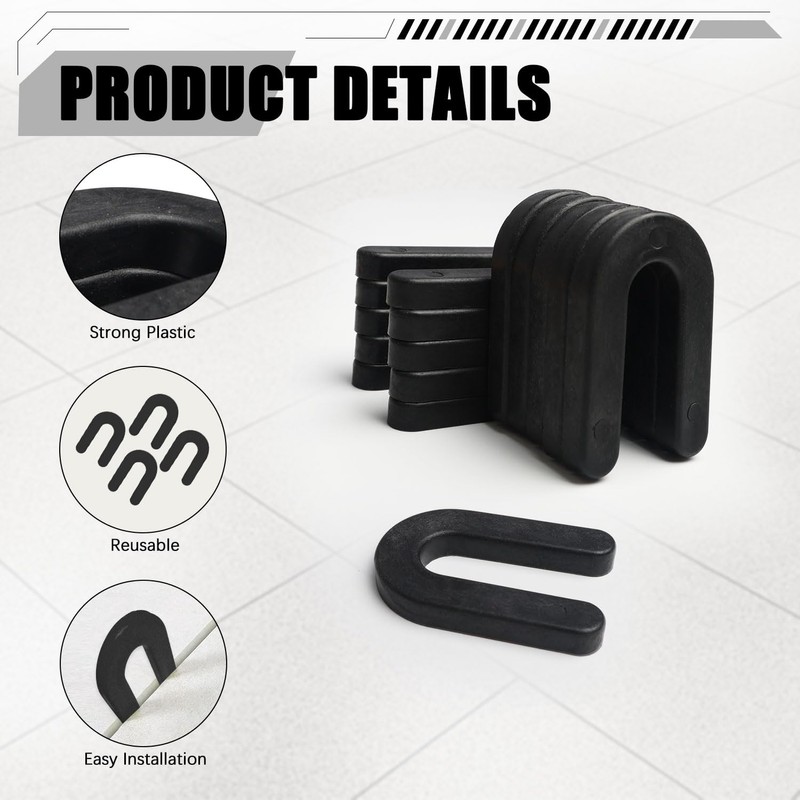 1000 Horseshoe Tile Spacers, 1/8-Inch U-Shaped Plastic Spacers for Tile