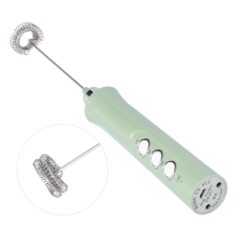 Electric Mixer ThreeSpeed USB Charging 1200mAh Battery Handheld Milk Frother