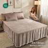LIFEREVO Luxury Pom Poms Velvet Bed Skirt, Velvet Wrap Around