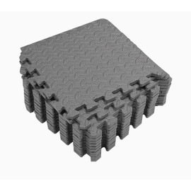 LÍMITE-MX Tapete para Ejercicio con Cuadros de Entrelazado de Espuma EVA,Tapete para Crossfit，Color Negro 12 Piezas de 30 x 30, Espesor de 10mm. (Black)