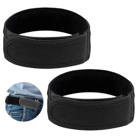 YHTCC 2 PCS Black Velcro Belt, No Buckle Belts for Men, Adjustable Invisible Side Strap for Work, Sports Fitness and Tourism