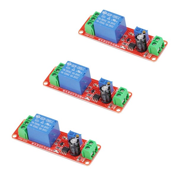 VKLSVAN 3pcs NE555 Delay Relay Module DC 12V Time Delay