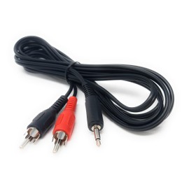 DRUT 2m 3.5mm Mono Jack Plug to 2 x RCA Phono Plugs Audio AUX Cable Lead 6.5ft