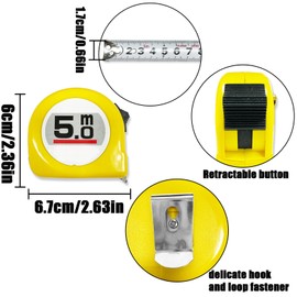 TEAONE Double-Sided Tape Measure, 1 PCS Retractable Measure Tape for Precise Measurement (5m/16.4ft)
