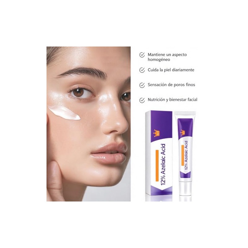FUWEN 3PCS Crema Facial con Ácido Azelaico y Ácido Hialurónico,