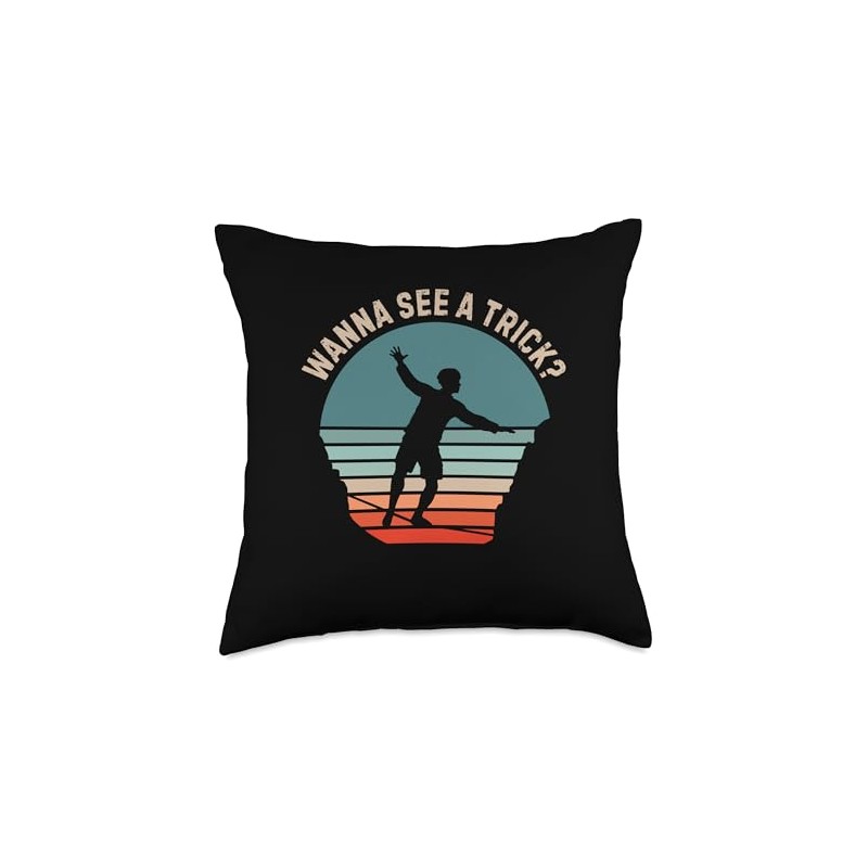 Slackline Obstacle Course Slacklining Board Slackliner Throw Pillow