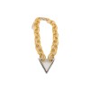 Women Fashion Necklace Gold Metal Chain Links Silver Triangle Pendant