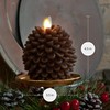 Luminara Pinecone Flameless Candles Chalky Brown Finish Pine Cone Figural,