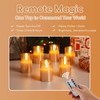 Girimax Gold Glass Flameless Votive Candles with Remote Timer, Real