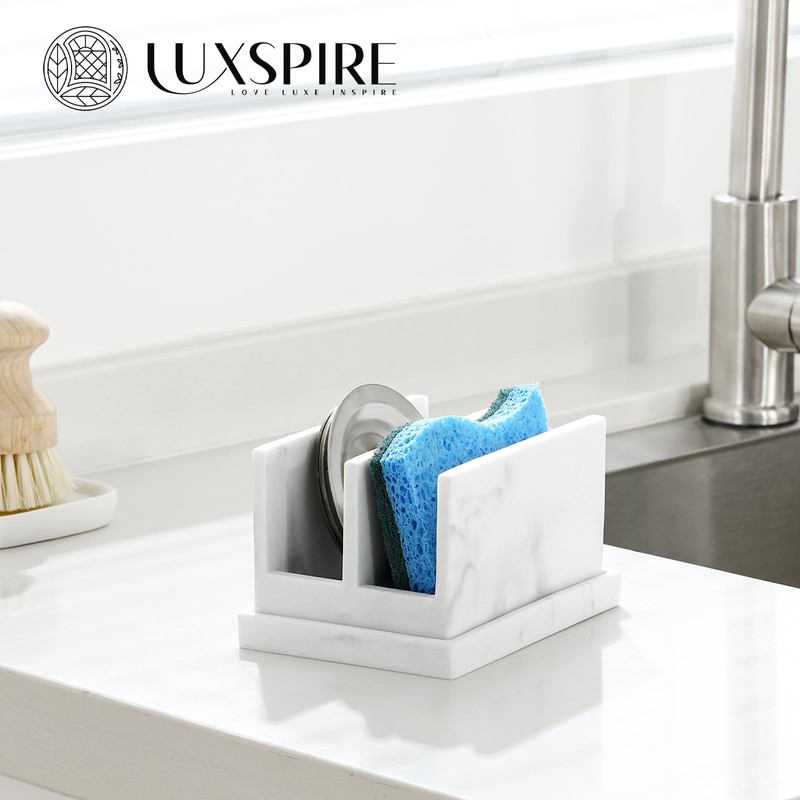 Luxspire Kitchen Sponge Holder, Dish Sponge Holder with with Drain
