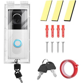 PILISPARK Anti-Theft Video Doorbell Mount Compatible with Most Video Doorbell, Acrylic, Highly Transparent Doorbell Lock Box Kit for houses, apartments, businesses, Need to Drill