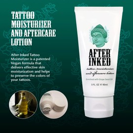 After Inked Tattoo Lotion - Tattoo Moisturizer, Tattoo Cream Moisturizing Lotion, Ink Hydration Tattoo Aftercare Kit, 3 Fluid oz Tube (12-Pack)