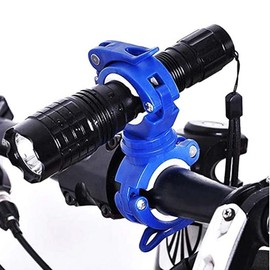 Bicycle Light Holder Flashlight Holder Multifunctional 360 Degree Rotation 3 Gear Adjustable Bicycle LED Flashlight Bracket (Blue)