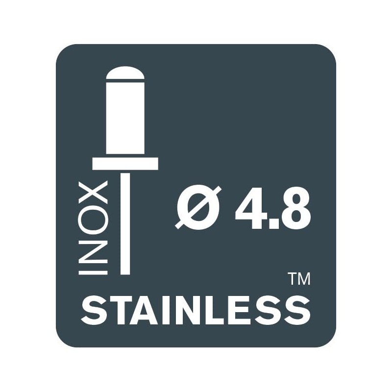 Rapid Rivets Stainless Steel Including Drill Bit, 4.8 x 25