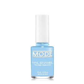 MODE Nail Enamel Shade #136 Bright Sky Blue with a Cream Finish - Long Wear, High Gloss, Chip Resistant, No Cruelty Vegan Salon Nail Polish Made in the Beautiful USA, 0.50 fl oz