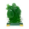 HOULU 8 inch Laughing Buddha Statue for Home Decor, Green