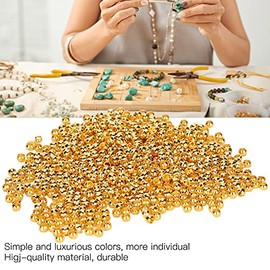 500 Piezas Cuentas de Crimpado 2mm Cuentas de Tapón Suelto Espaciadores Redondos para Collar Pulsera DIY Fabricación de Joyas 4 Colores (Oro)