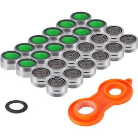 24PCS Faucet Aerators, KWOKWEI 15/16 Inch(24mm) Kitchen Faucet Aerator Replacement with wrench, External Thread Aerator Faucet Filter with Gaskets, Male Threads Sink Aerators for Kitchen Bathroom