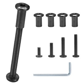Jersvimc 30 Sets M6x20/30/40/50/60mm Hex Drive Socket Cap Bolt Kit with Allen Wrench, Black Furniture Connector Bolts M6 Countersunk Screw Barrel Nuts Binding Screws for Cabinet