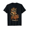Howdy Raccoon Rodeo Riding Trash Panda Cowboy Bucking Bull T-Shirt