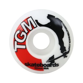 TGM Skateboard Wheels 52mm 99A White - Super High Rebound for Street and Park with Grooved Surface for Increased Grip and Speed