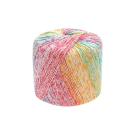 Healifty Gradient Cotton Yarn Soft Hand Knitting Yarn DIY Thread 1 Roll 133M for Knitting Crochet (Colorful)