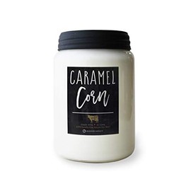 Milkhouse Candle Company, Farmhouse Collection, 26 Ounce Apothecary Jar, Caramel Corn