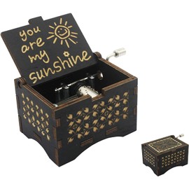You are My Sunshine Wooden Music Box, Hand Crank Classical Wood Sunshine Musical Box Gifts for Wife Son Daughter Dad Mom Girlfriend Wedding Anniversary Birthday Christmas Valentine's Day