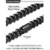 Black Stainless Steel Cuban Link Chain for Men 12mm 18Inch