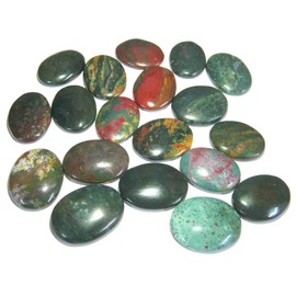crystalmiracle Ten Bloodstone Worry Stones Crystal Healing Reiki Feng Shui Thumb Stones Gift