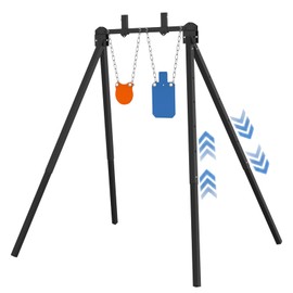 Shooting Target Stand System Kit with 3/8" Thick AR500 Steel Targets, Adjustable Height Target Stand for Outdoor Shooting Range Practice Training