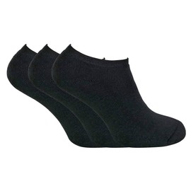 Sock Snob Pack of 3 Men's Winter Short Trainer Thermal Socks with Inner Fleece, Tts Black