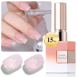 Double Rhythm- Esmalte en gel translúcido, transparente, neutro, natural, claro, lechoso, mismo color, mismo frasco, 15 ml, esmalte de uñas en...     