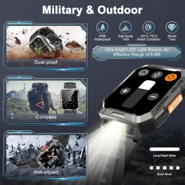 Men Tactical Military Smart Watches Health Tracker Waterproof for Android IOS