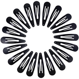 Cptots 20 PCS Metal Snap Hair Clips Water Drop No Slip Hair Barrettes for Women Medium Hair Clips For Thick And Thin Fine Hair,Matte Black,2.67 x 0.7 Inches.