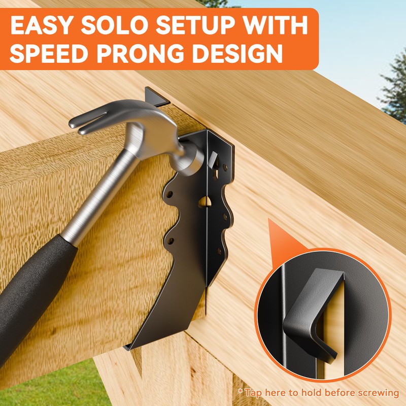 25 Pcs Black 2x6 Joist Hanger,LU26 18 Gauge Double Shear