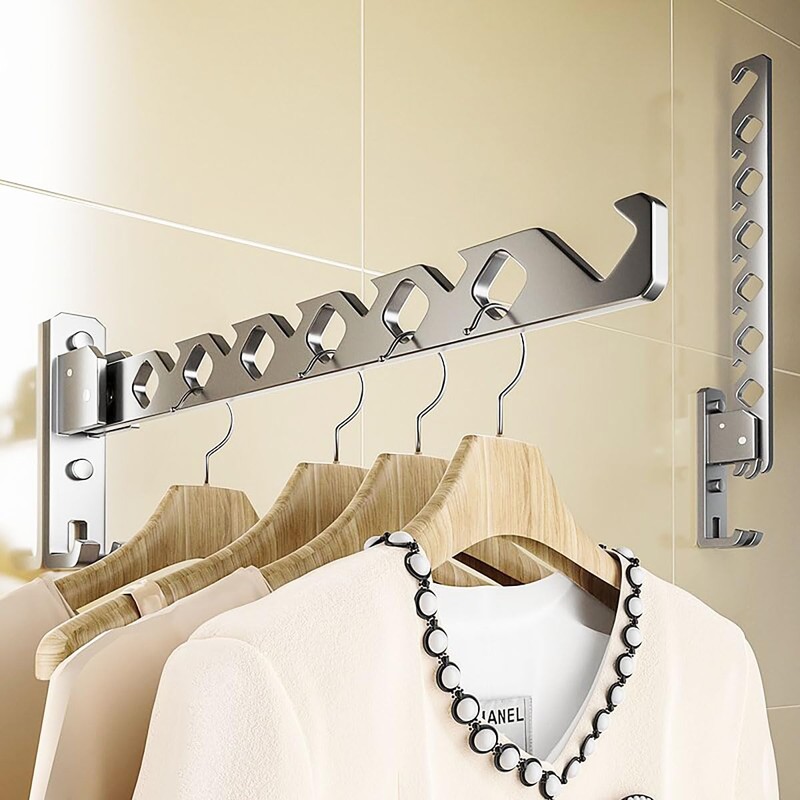 Baitang Foldable Clothes Hanger, Coat Hook, Aluminium Alloy Hook, Wall