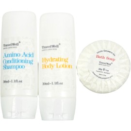 TravelWell Conditioning Shampoo / Hydrating Body Lotion / Soap - Travel Pack