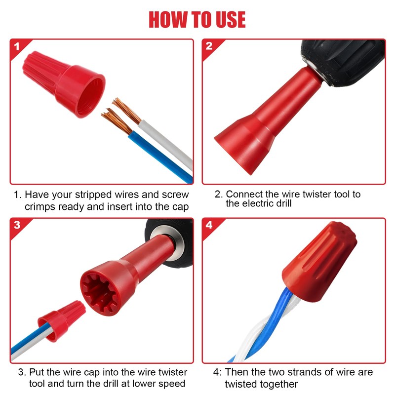 Feekoon Wire Twister Tool for Drill 3 PCS Wire Twister
