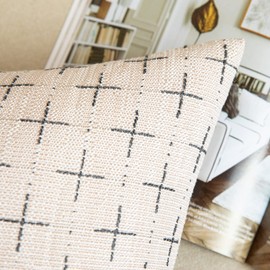 MIULEE Pack of 2 Decorative Burlap Linen Euro Sham Throw Pillow Covers for Sofa Couch Bed 24x24 Inch Modern Farmhouse Pillowcases Rustic Woven Textured Cushion Cover Greyish White