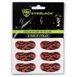 GB Eyeblack Sticker Sports Athletic Eyeblack Stickers for Men Women 15 Pairs Red Camo