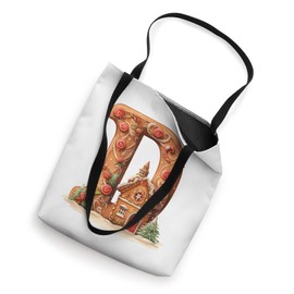 Monogrammed Christmas D Initial Gingerbread Cookie Letter D Tote Bag