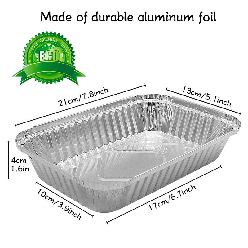 BYKITCHEN 30 Foil Food Containers, Disposable Aluminium Foil Trays, Foil