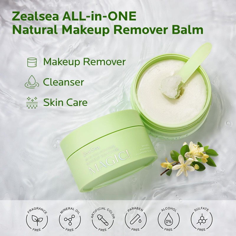 ZealSea Makeup Remover Cleansing Balm: Deep Cleaning Facial Cleanser Natural