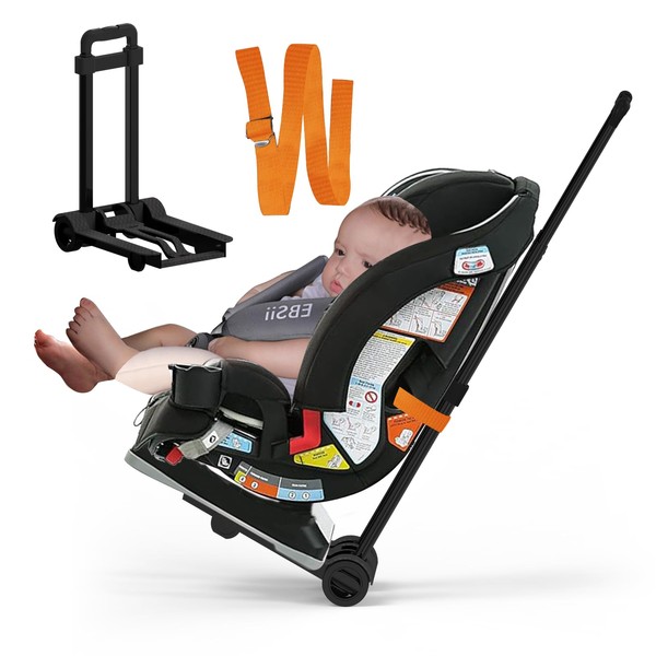 Foldable Car Seat Travel Cart with Belt, Car seat Carrier